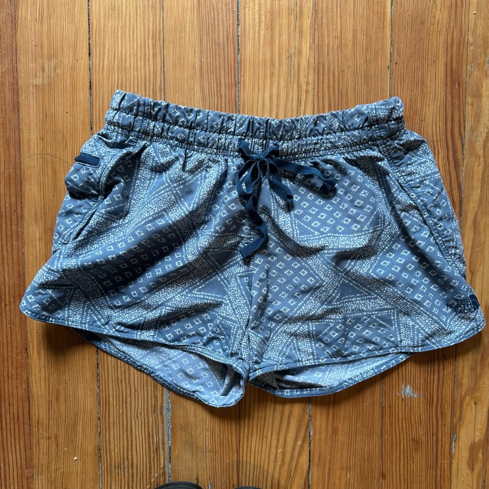 Blue Patterned Women's North Face Shorts